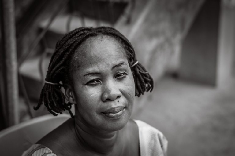 Adoayuba, at the school where she works as cleaner