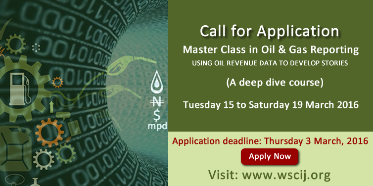 Call for Application: Master Class in Oil & Gas Reporting
