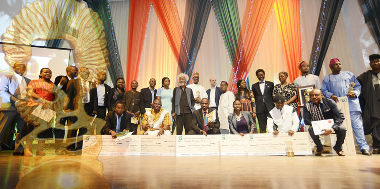 Wole Soyinka with 2015 Award Winners