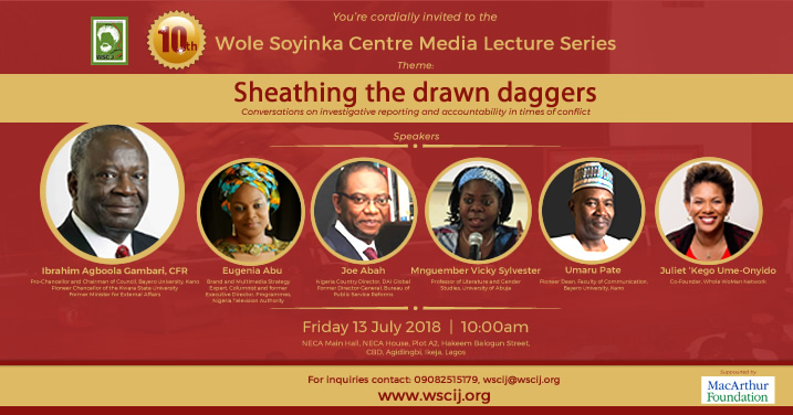 Gambari, others to speak on conflict reporting at the 10th Wole Soyinka Centre Lecture