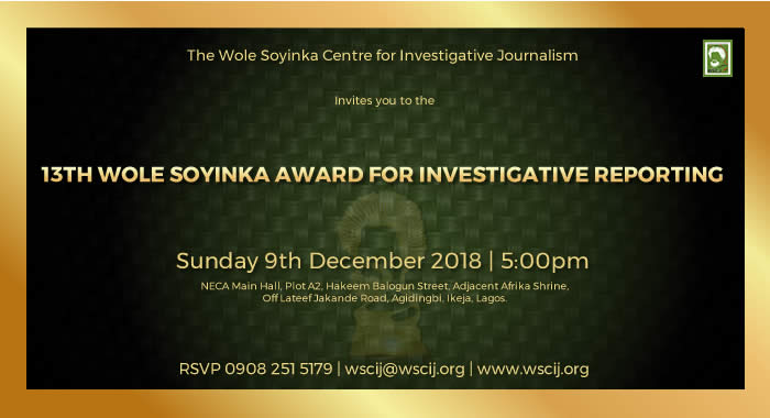 Honour for John Momoh, Waziri Adio, 11 journalists at Thirteenth Wole Soyinka Award