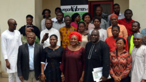 Group Photo Sessions at the end of the House-to-House Media Chat on Gender Policy and Practice at Leadership Newspaper, Abuja.