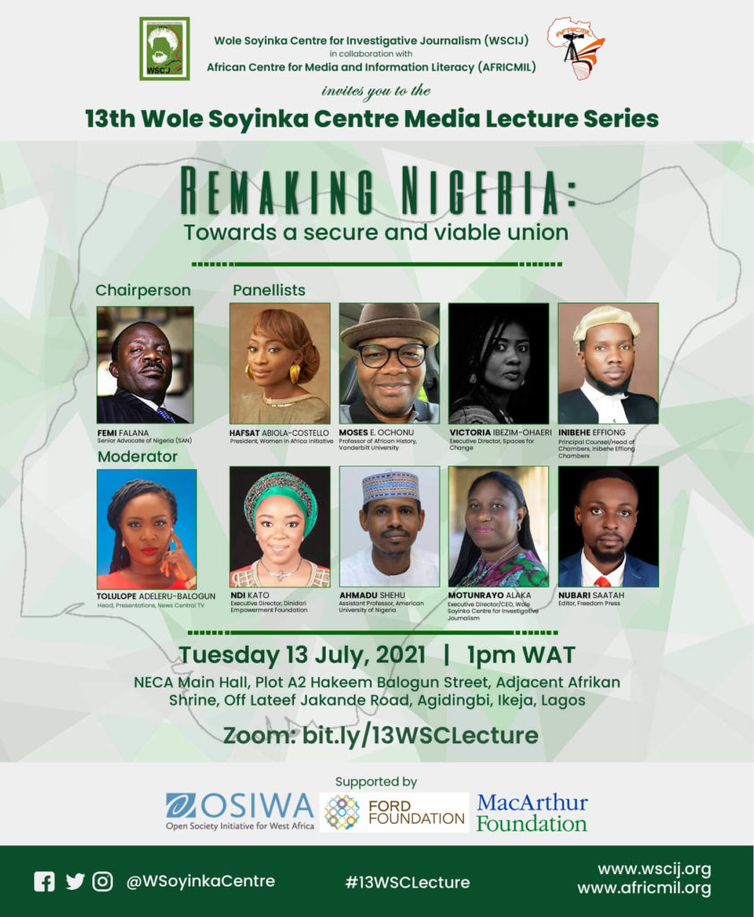 Eight speakers for 13th Wole Soyinka Centre Media Lecture as Wole Soyinka turns 87