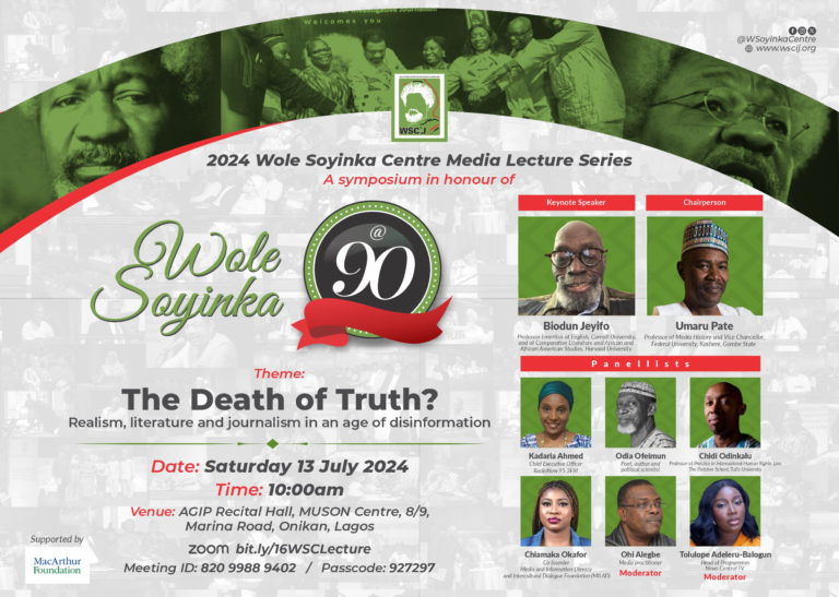 Jeyifo to deliver keynote at 16th Wole Soyinka Centre Media Lecture to mark Soyinka’s 90th birthday