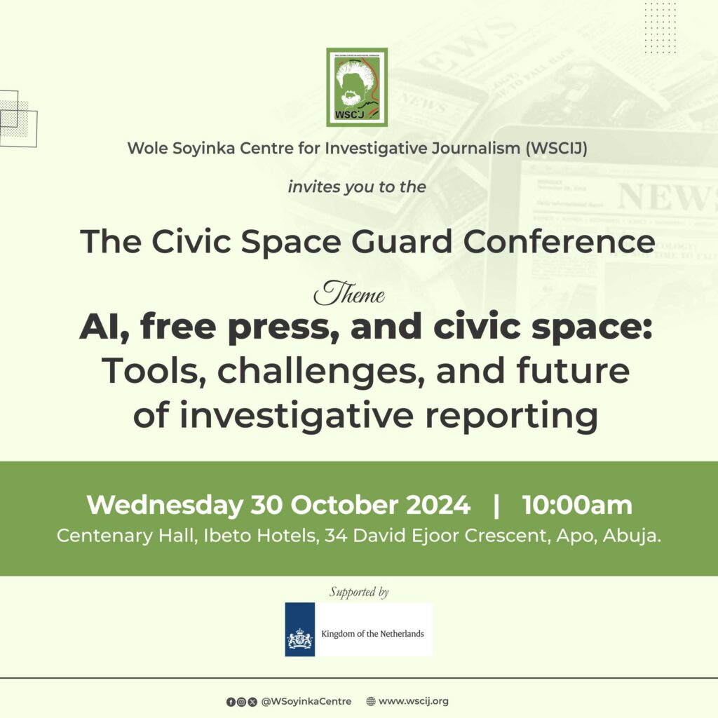 PRESS RELEASE: WSCIJ to host conference on AI, investigative journalism, set to launch 2023 civic space report