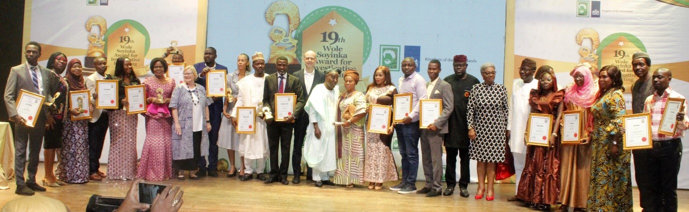 Okunna, Ransome-Kuti, WSCIJ Board, 15 journalists honoured as stakeholders recommend improved quality of investigative reports as antidote for falling media credibility