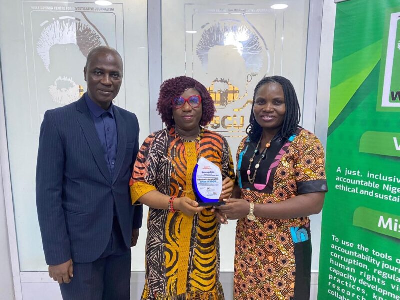 JCF honours WSCIJ’s Motunrayo Alaka for championing gender-sensitive journalism