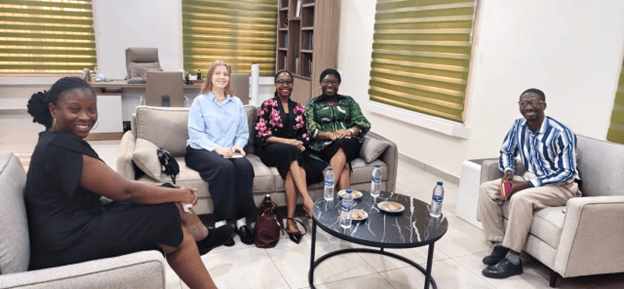 Picture1 L-R: Mariam Alo, Programme Officer WSCIJ, Belle de Jonge, Second Secretary for Politics and Human Rights at the Embassy of the Kingdom of the Netherlands in Abuja, Jessica Odudu, Projects and Communications Officer, Netherlands in Nigeria, Motunrayo Alaka, Executive Director/CEO, Wole Soyinka Centre for Investigative Journalism (WSCIJ), Nurudeen Salako, Programme Officer WSCIJ.